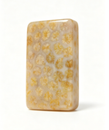Yellow coral jade square plaque pendant