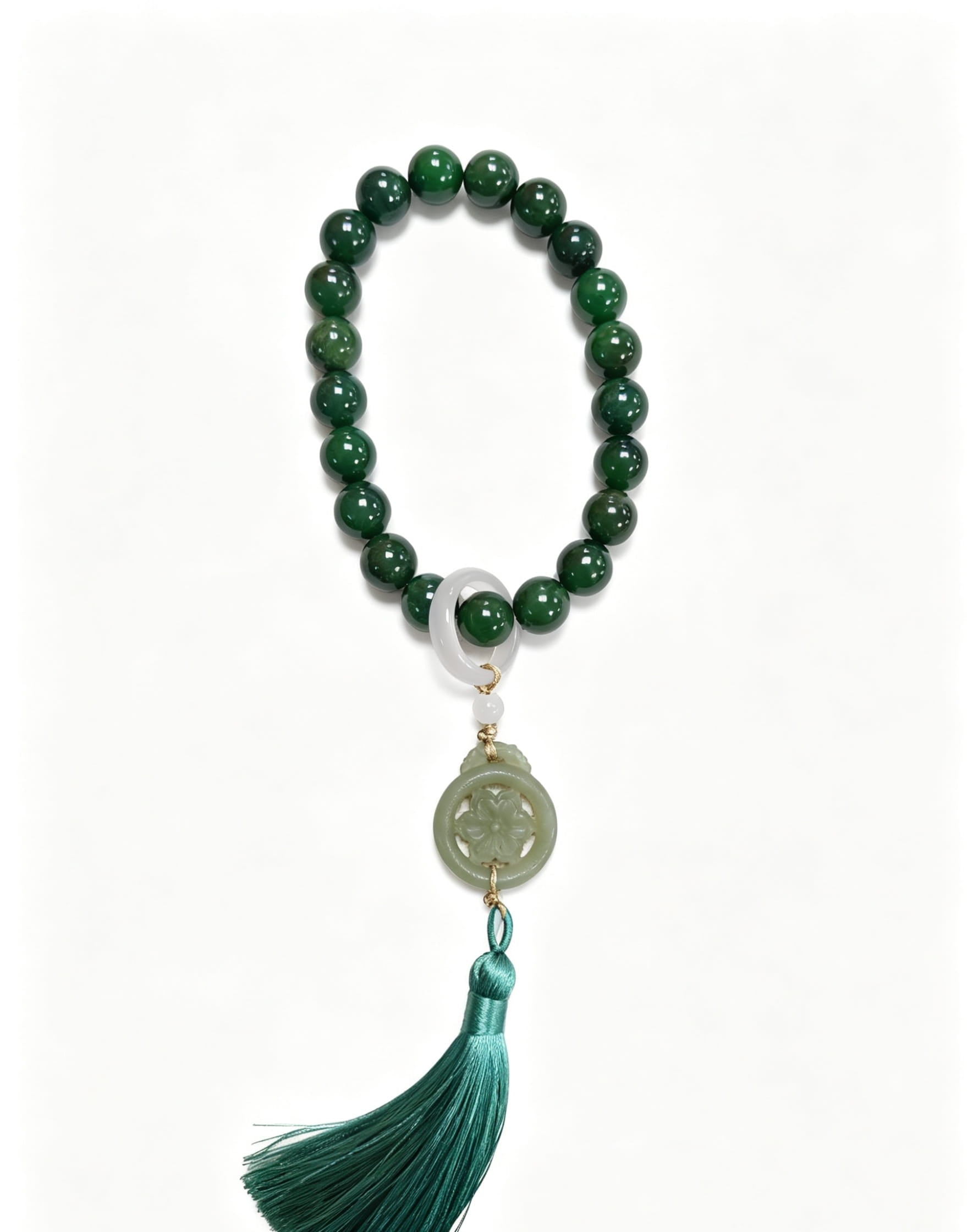 Hetian Jade Jasper Beaded Strand