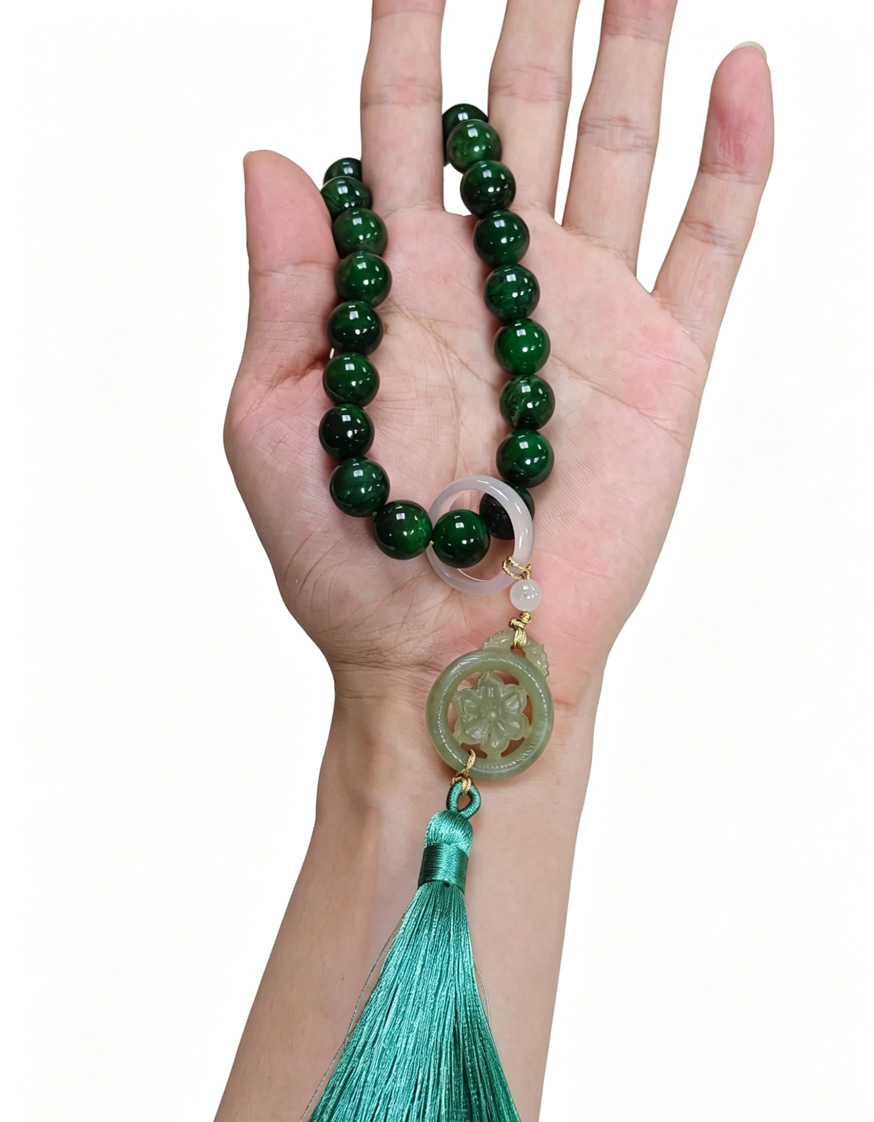 Hetian Jade Jasper Beaded Strand