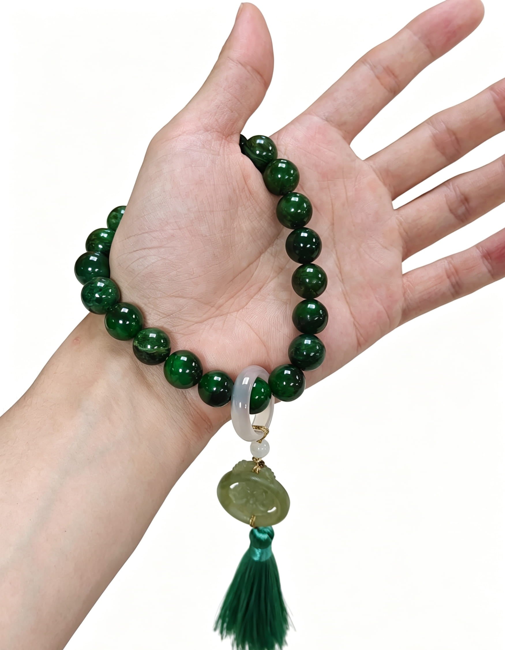 Hetian Jade Jasper Beaded Strand