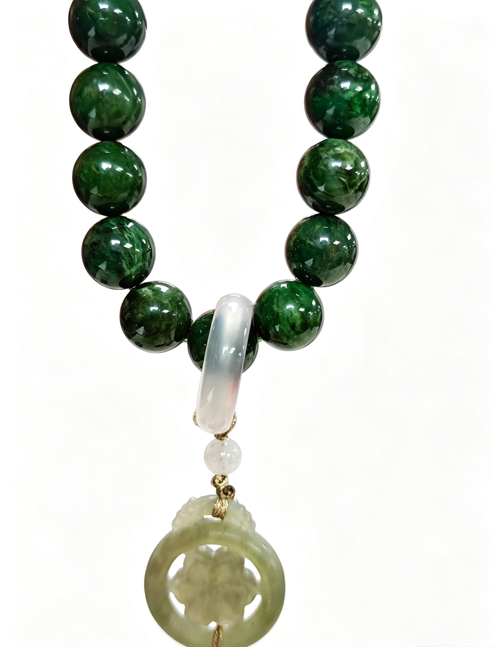 Hetian Jade Jasper Beaded Strand