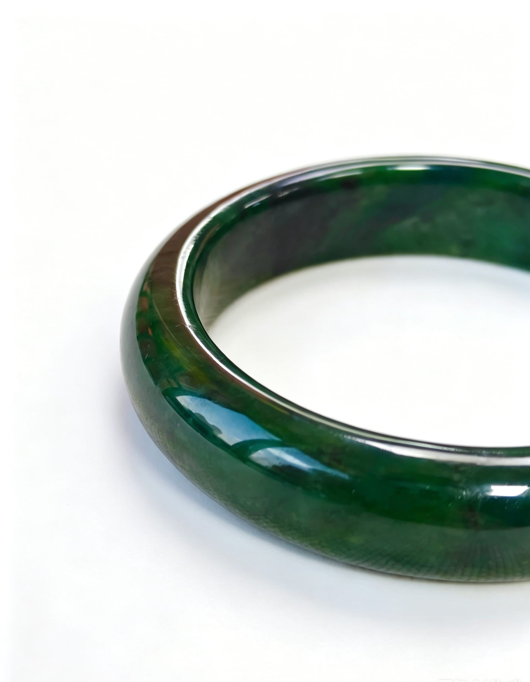 Natural Jasper Jade Wide Bangle
