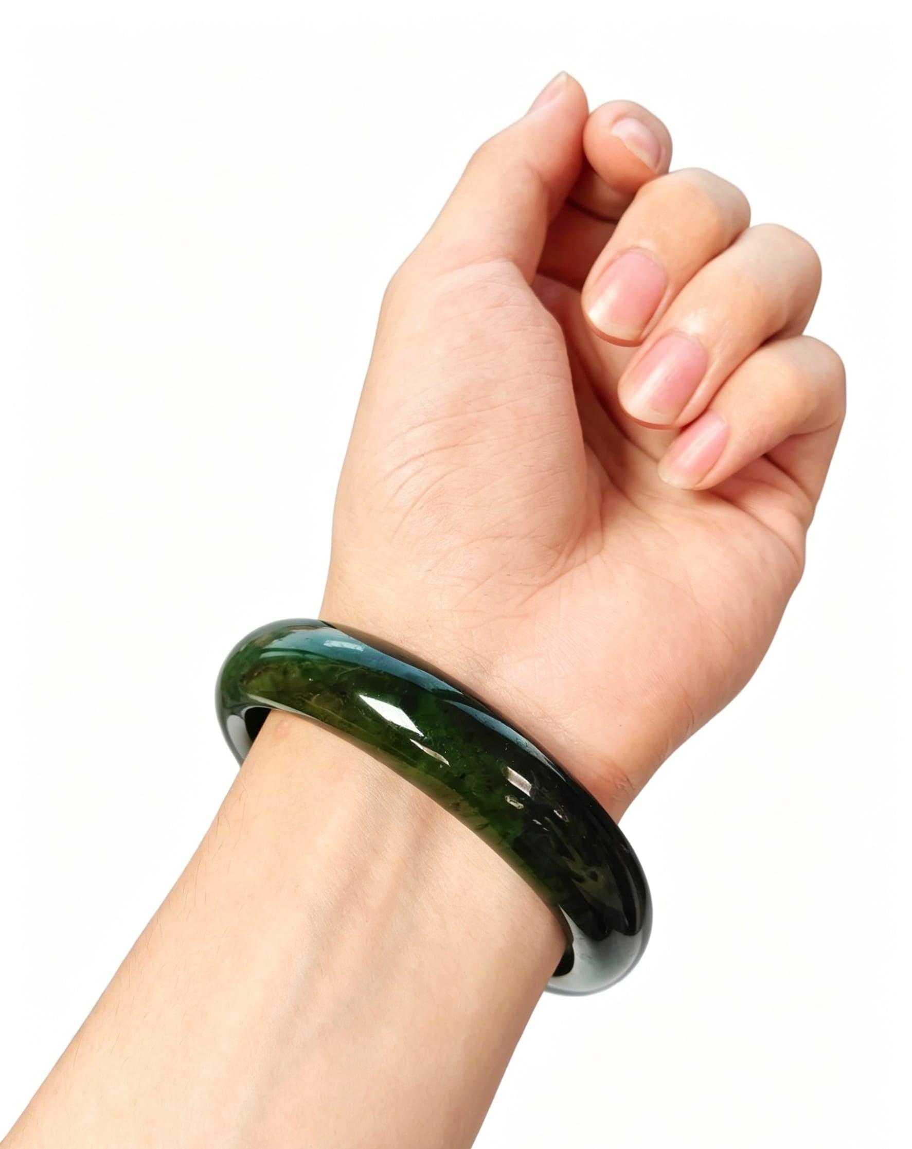 Natural Jasper Jade Wide Bangle