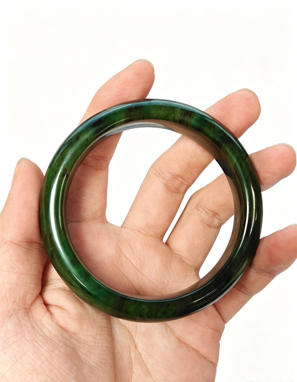 Natural Jasper Jade Wide Bangle