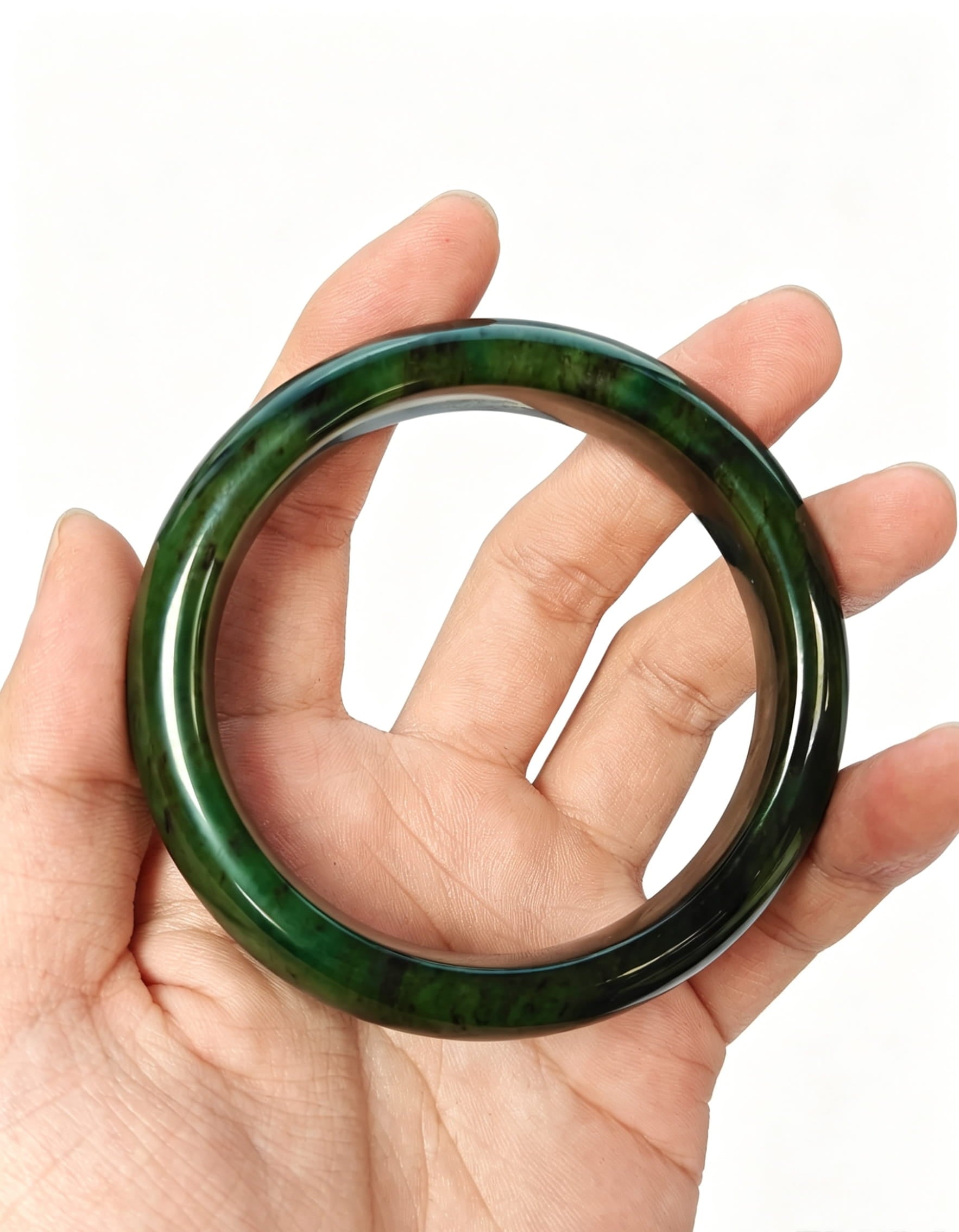 Natural Jasper Jade Wide Bangle