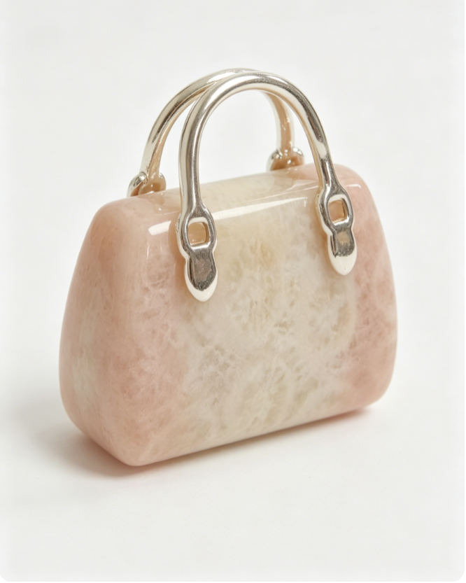 Bag-shaped coral jade charm