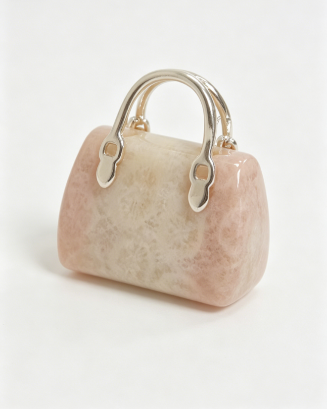 Bag-shaped coral jade charm