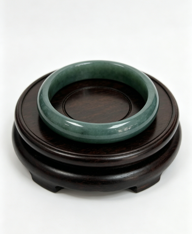 Guatemalan blue water jadeite bangles 55
